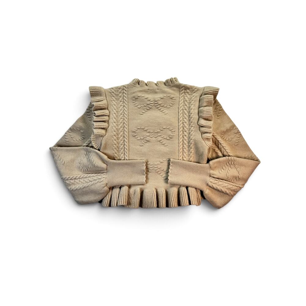 MABLE Autumn Bow Cable Knit Ruffle Matching Set - Picture 4 of 12